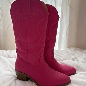 Pink Western-Style Women's Boots